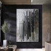 Tableau Abstrait Noir et Gris Échéance