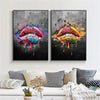 Tableau Bouche Jaune et Rose