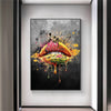 Tableau Bouche Jaune et Rose