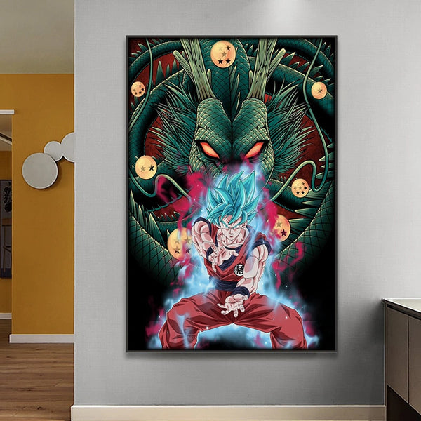 Tableau Dragon Ball Z Super Saiyan Blue & Shenron