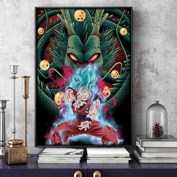 Tableau Dragon Ball Z Super Saiyan Blue & Shenron