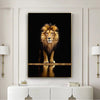 Tableau Lion Noir et Or