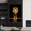 Tableau Lion Noir et Or