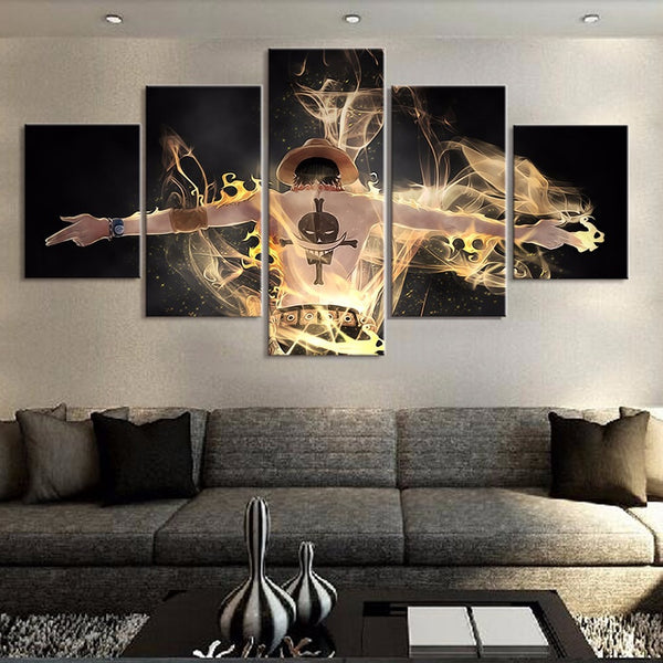 Tableau One Piece Ace Pénombre