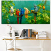 Tableau Perroquets sur une Branche