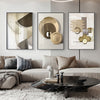 Tableau Triptyque Abstrait Blanc et Or