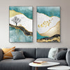 Tableau Triptyque Paysage Doré