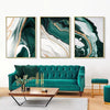 Tableau Triptyque Vert et Doré effet Marbre