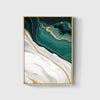 Tableau Triptyque Vert et Doré effet Marbre