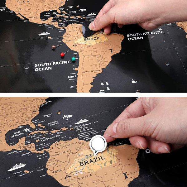 Carte du monde à gratter au fil de vos voyages - Life Peak