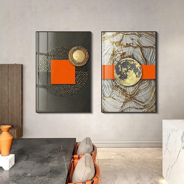 Tableau Abstrait Orange Over the World
