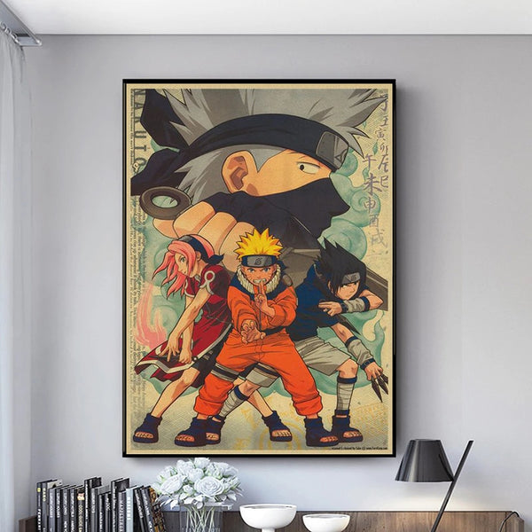 Tableau Naruto Sasuke Sakura Deco Toile Cadre Mural Manga Naruto
