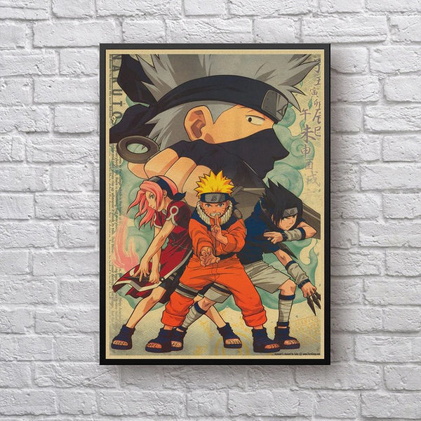 QZWXEC® Naruto Kakashi Sasuke Anime imprimé Tableau Multi Panneau