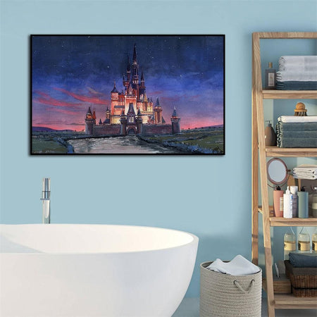 Tableau Château Disney Coucher de Soleil