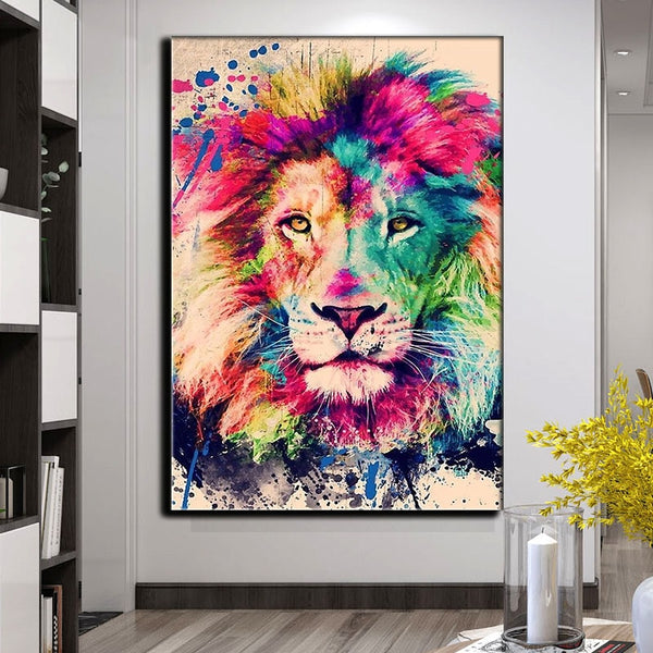Tableau Lion Roi de la Jungle