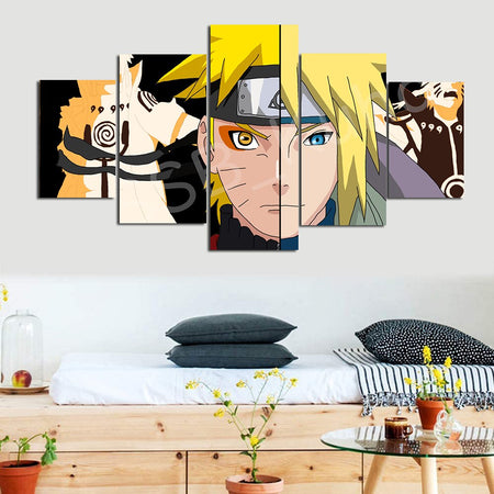 Tableau Naruto Toile 5 Pièces Avec Cadre Sasuke Anime Impression sur Toile  Photos pour Salon Chambre décorations pour la Maison(Avec Cadre 80x150cm) :  : Cuisine et Maison