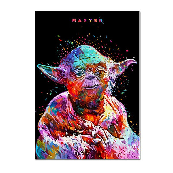 Tableau Star Wars Maître Yoda Color