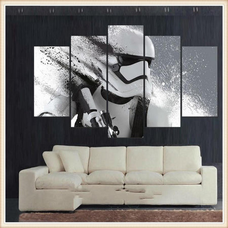 Tableau Star Wars Death Star TIE Fighters Movie – 5 Pièces Impression sur  Toile Peinture Art pour la Décoration Intérieure – DNV Store FR
