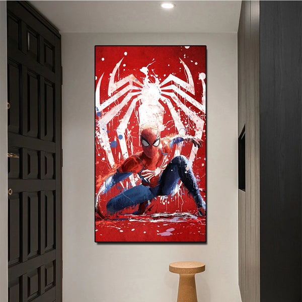 Tableau Marvel Spiderman Red & White